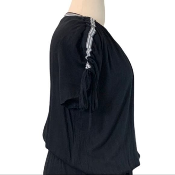 Project Runway Black White Trim Sporty V Neck Romper Women's Size 0X Plus - Picture 7 of 11